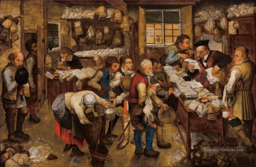 Le bureau du percepteur Pieter Brueghel le Jeune Peinture à l'huile